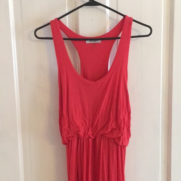 Coral racer back maxi dress - Picture 1 of 2